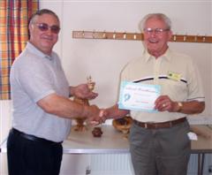The monthly Highly commended Frank Hayward received his certificate from Paul Nesbitt